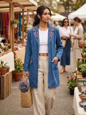 Coldwater Creek Duster Jacket "Elvis Presly Duster" Size 12 (Medium)